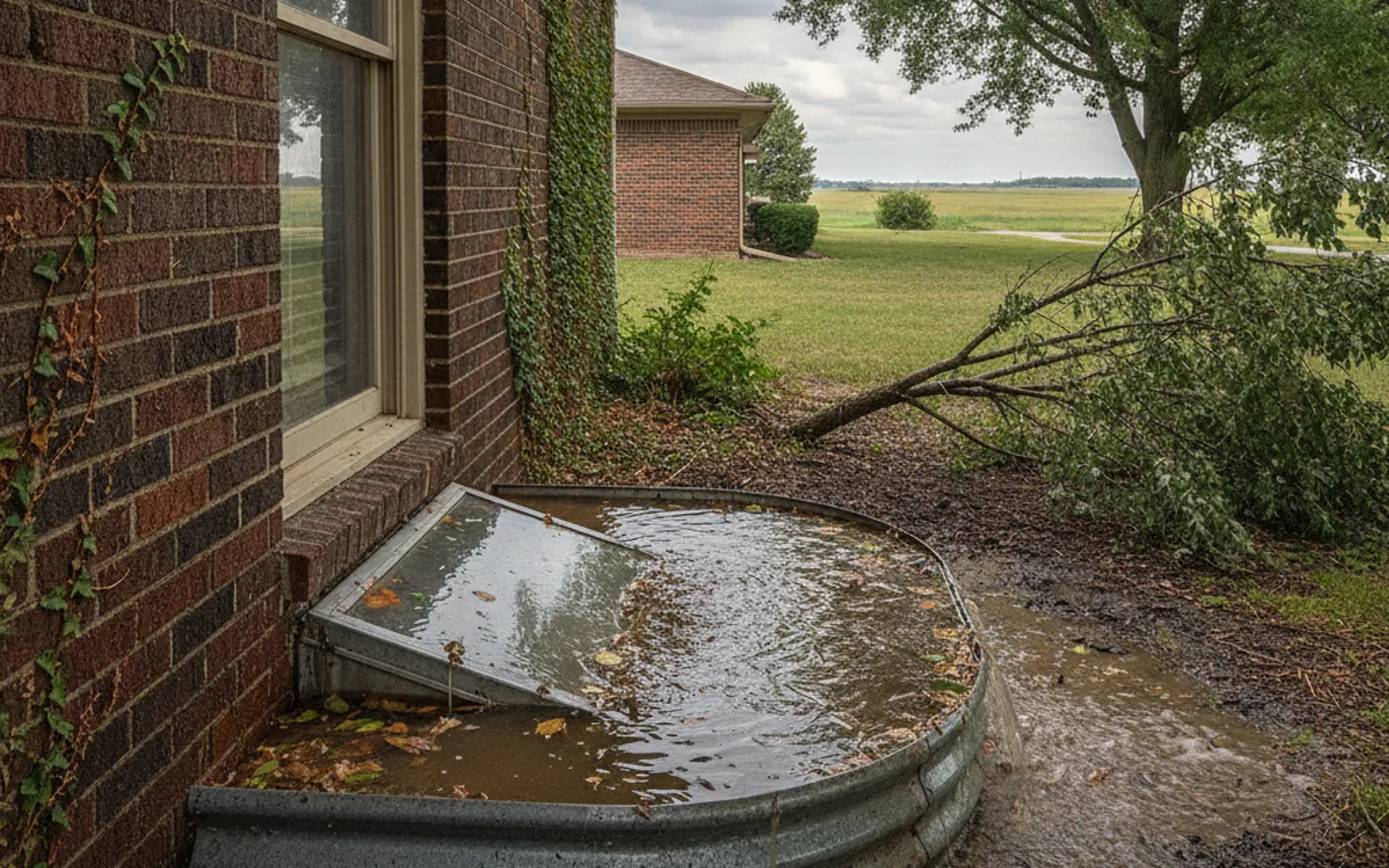 A stuck basement egress window that will not open in an emergency